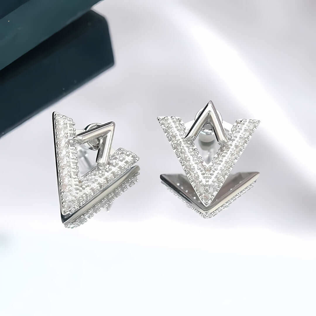2-Way Essential V-Shaped Chevron Front & Back Ear Jacket Earrings | EH96 | Perfect for Parties, Weddings & Everyday Fashion Accessories