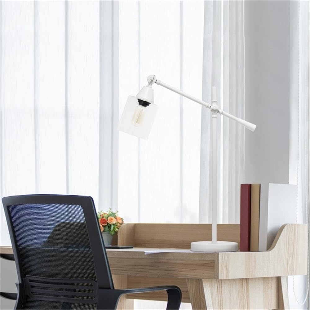 Adjustable White Desk Lamp for Home & Office Study