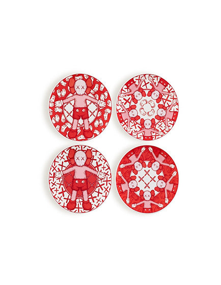 KAWS Qatar Museums Ceramic Plates Set of 4 - Limited Edition Collectible Art Plates for Home Decor, Gift & Display - Perfect for Dining, Art Collection & Modern Interior Design