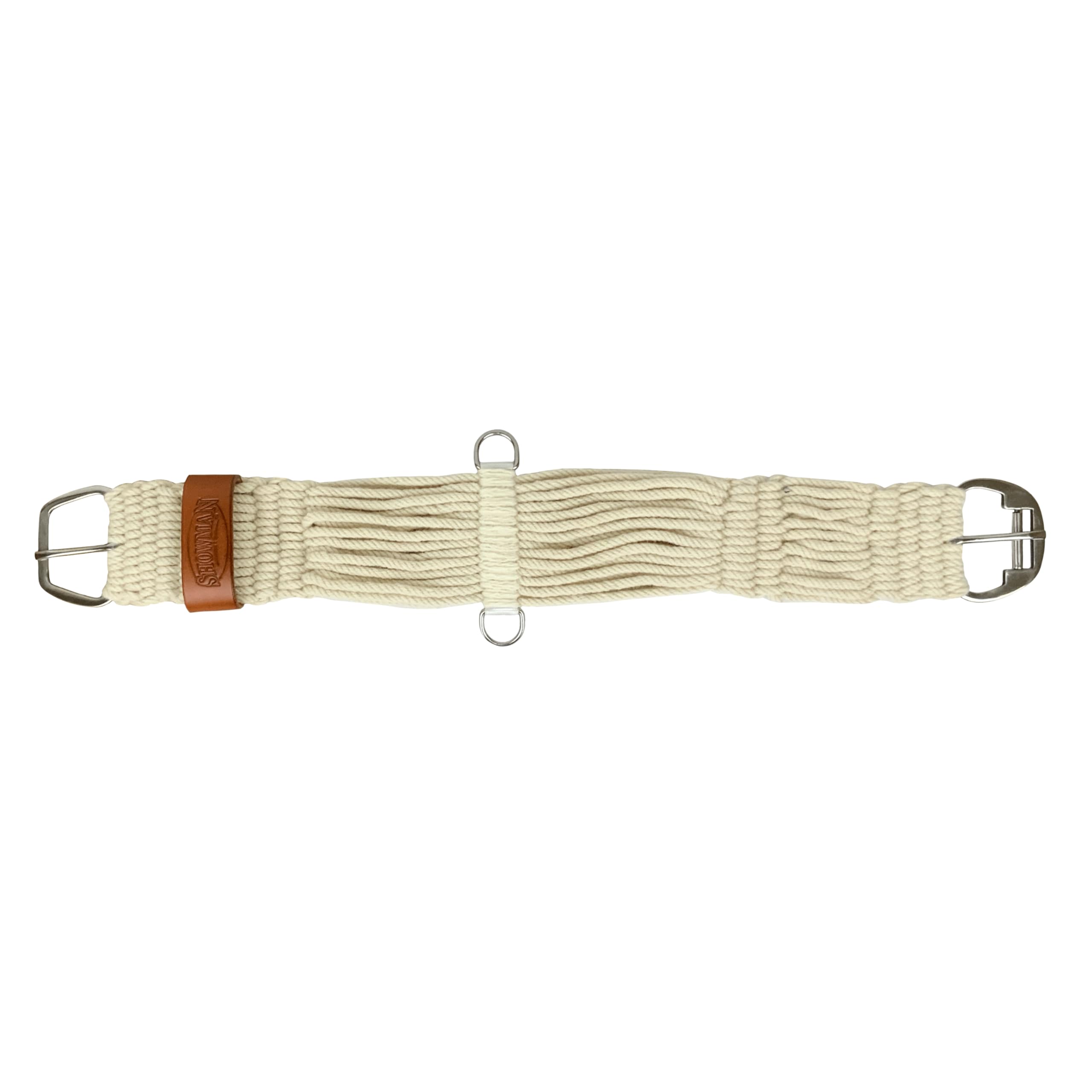 Showman Mohair Straight String Girth with Roller Buckle - Premium Horse Girth for English & Western Riding, Dressage & Trail Comfort