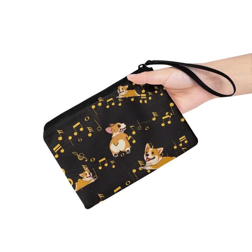 Jeiento Women's Coin Purse - Corgi Pattern Waterproof Travel Toiletry Pouch & Makeup Bag, Multi-functional Small Cosmetic Clutch for Purse Organizer - Perfect for Travel, Gym, and Everyday Essentials Storage