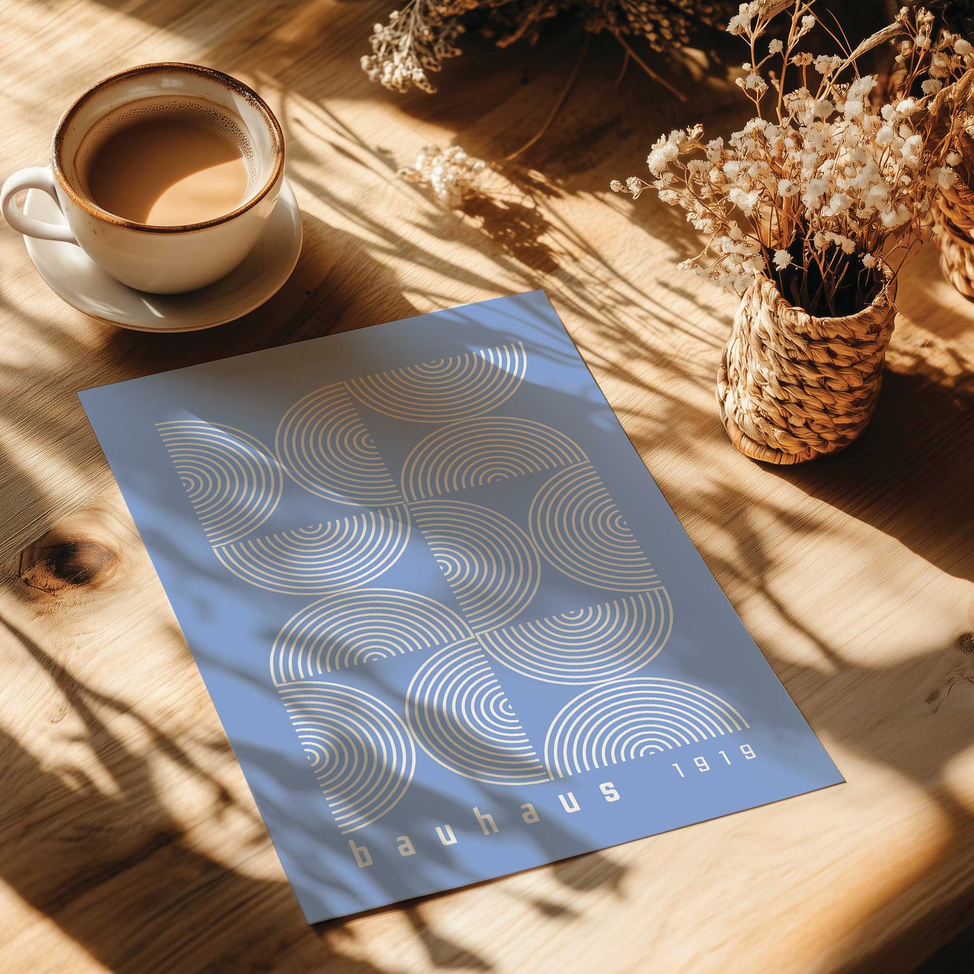 Blue Bauhaus Composition Poster II Print - Modern Abstract Wall Art for Home, Office & Studio Decor