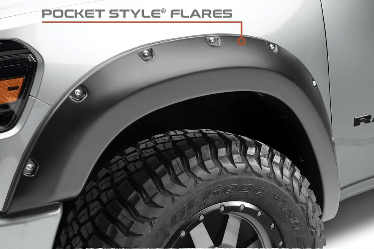 Bushwacker 50907 02 Dodge Ram 2500/3500 2003-2009 4-Piece Pocket Style Fender Flares | Compatible with Ram 1500 | Off-Road Protection & Custom Truck Styling