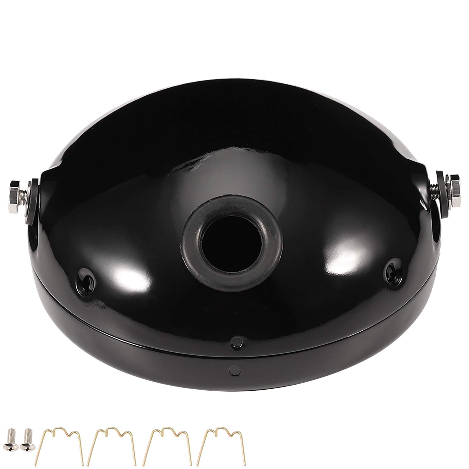 Fydun 7 Inch Black Iron Motorcycle LED Headlight Cover - Durable Housing for Harley, Chopper & Cruiser Bikes - Perfect for Night Riding & Custom Modifications
