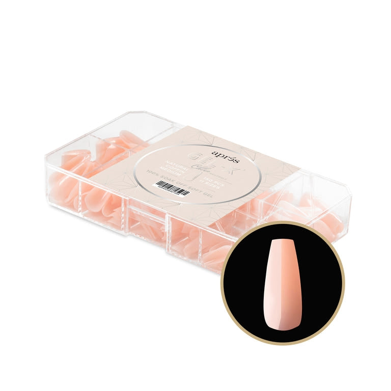 Apres Gel X Neutrals Chloe Natural Nail Tips 150pc - Medium Coffin Shape for DIY Manicures & Salon Nails | Perfect for Home, Bridal, Party & Professional Use