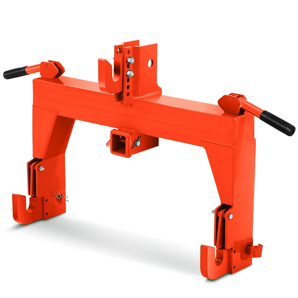 GARVEE 3 Point Quick Attach Hitch for Tractor - 2 Inch Receiver with 5 Adjustable Bolts - Heavy Duty Towing & Farm Equipment Attachment