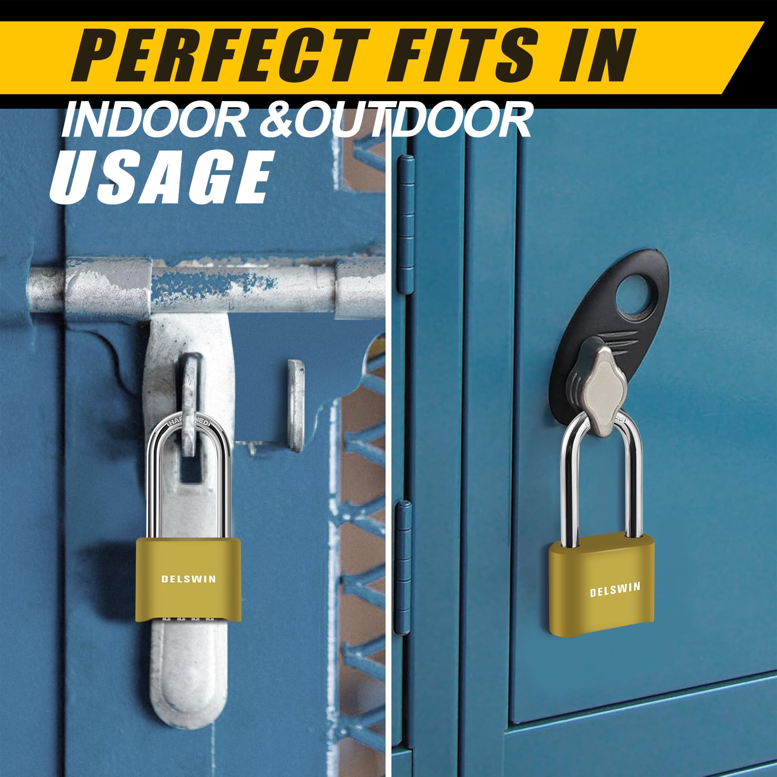 Durable 4-Digit Combination Padlock - Weatherproof Outdoor Lock with 2.5