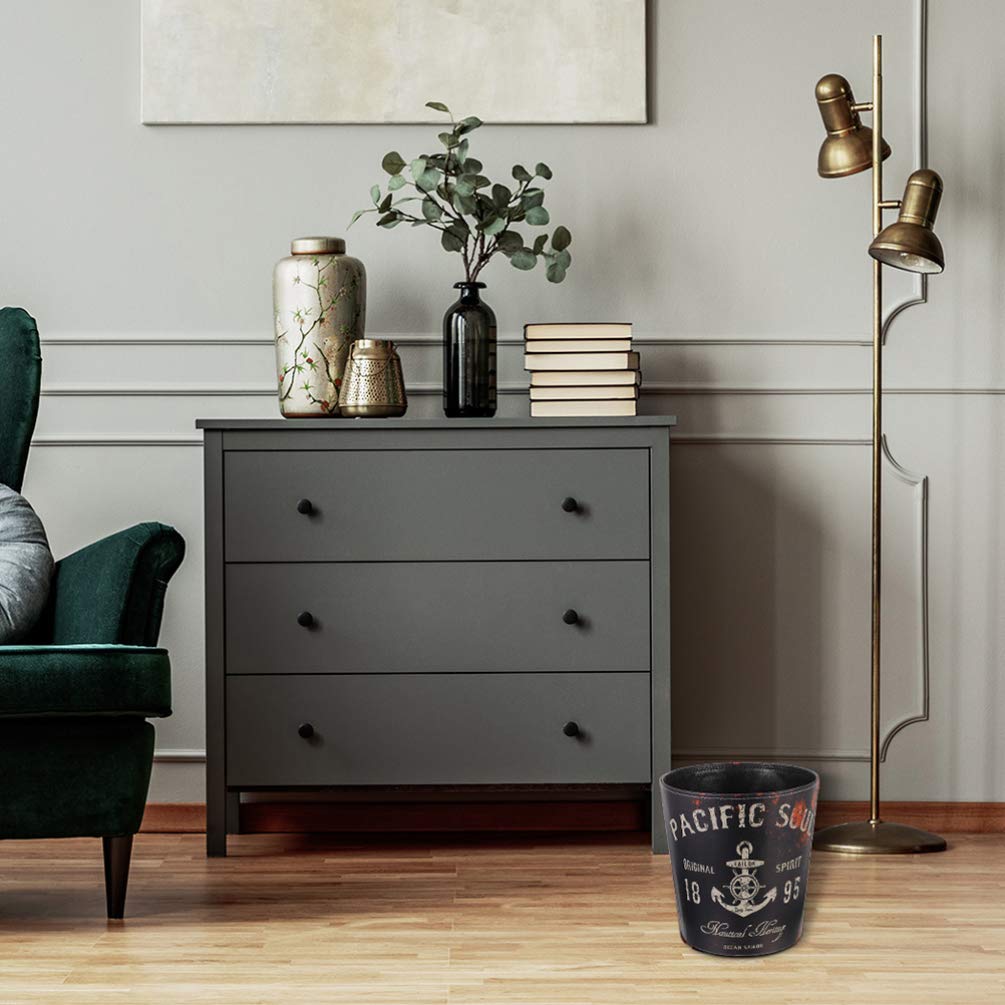 Garneck 2-Pack Leather Waste Baskets - Elegant Retro Trash Cans for Home, Kitchen & Office Storage | Perfect for Paper Waste, Recycling & Small Trash Disposal in Living Rooms, Bedrooms & Workspaces