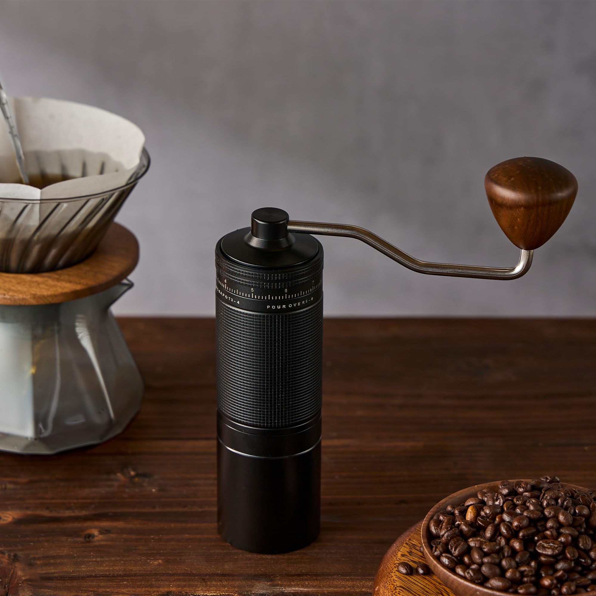 Premium Z30 Manual Coffee Grinder - 7-Star Stainless Steel Burr for French Press, Espresso & Mocha - Adjustable Coarseness, 3-Bearing System - Perfect for Home, Office & Travel (20g Capacity, Black)
