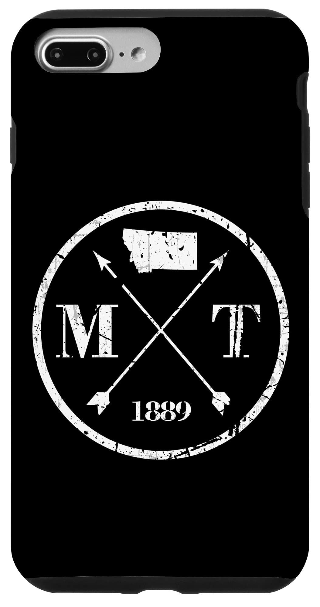 Vintage Montana Inspired iPhone 7 Plus/8 Plus Case with Arrow Badge - Durable Outdoor Style Protective Cover for Adventure & Daily Use