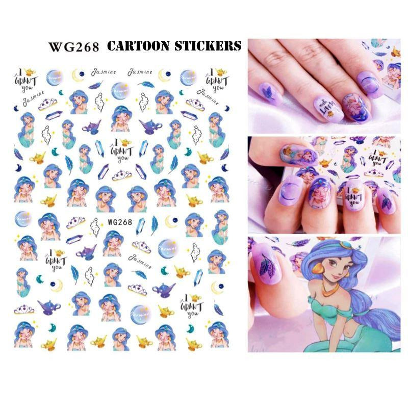 Cute Cartoon Nail Art Stickers - Waterproof DIY Nail Decals for Women & Girls - Perfect for Parties, Holidays & Everyday Nail Designs
