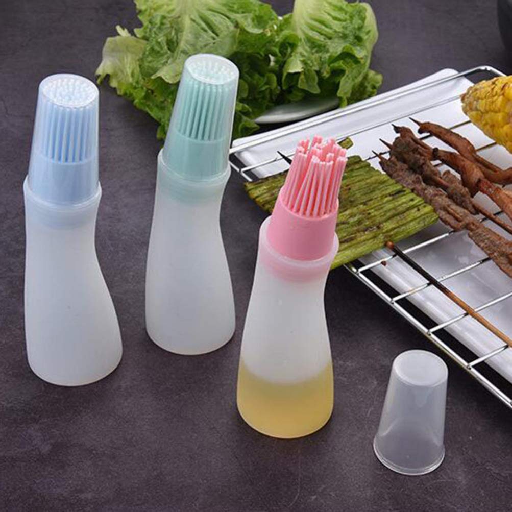 Hemoton 3-Piece Oil Brush Set - BBQ Oil Bottle Brush & Pastry Basting Brush - Perfect for Grilling, Baking, and Cooking