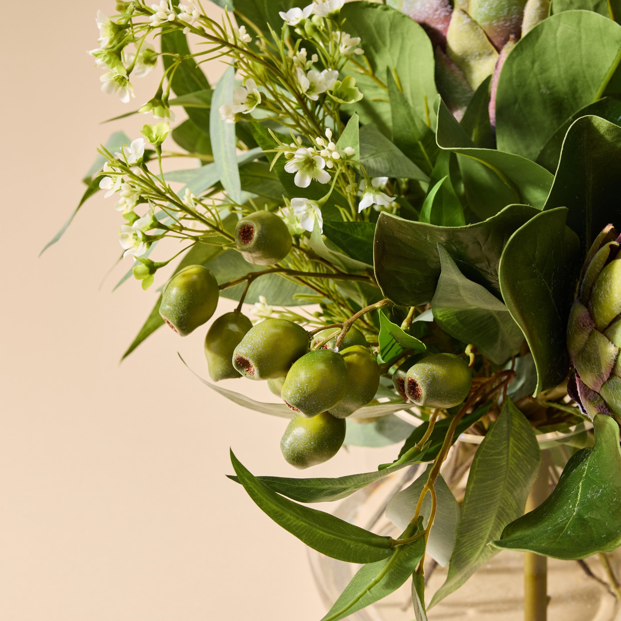 Artificial Grand Protea Flower Arrangement in Decorative Garden Vase - Perfect for Home Decor, Wedding Centerpieces & Office Floral Displays