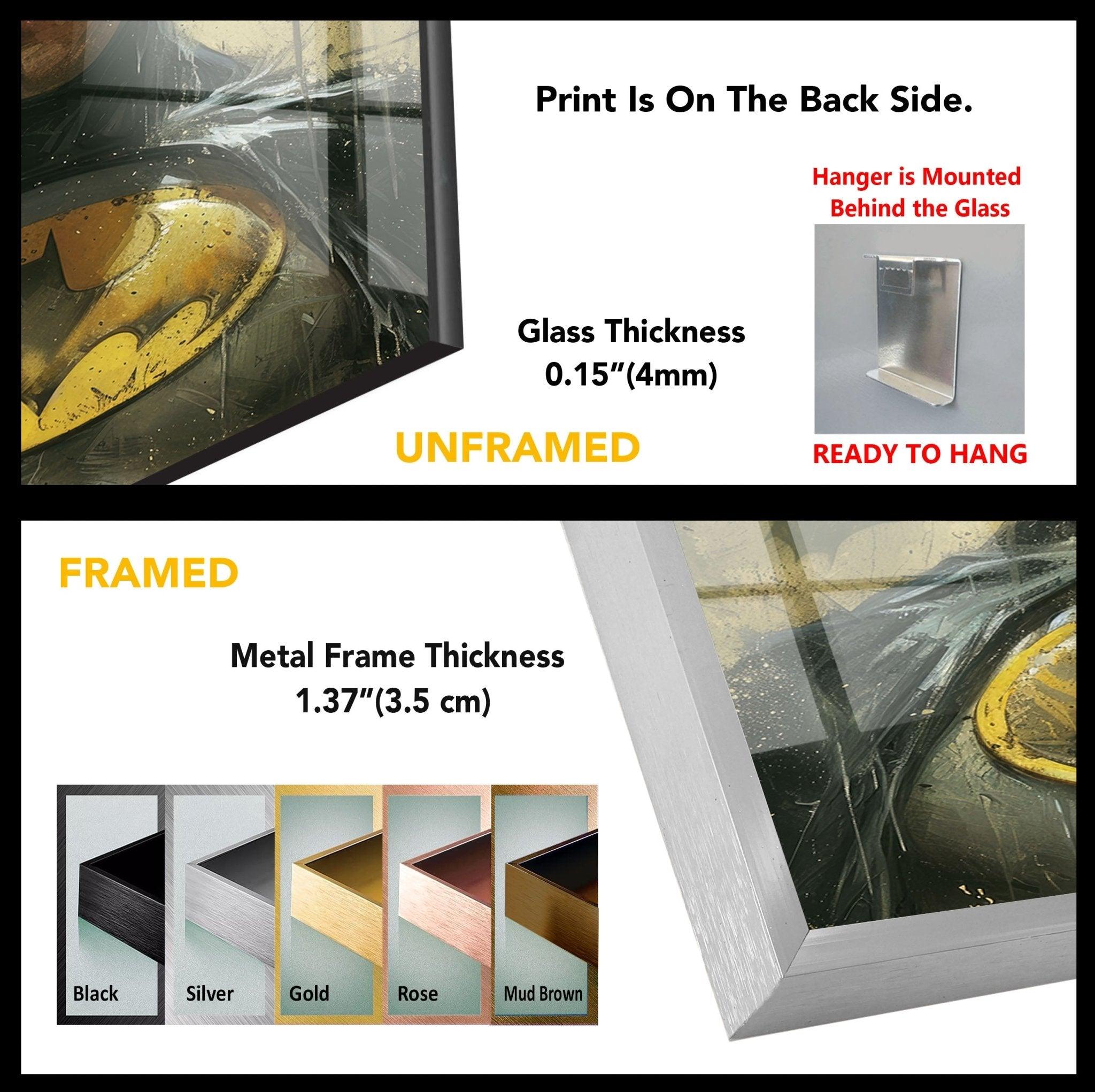 Batman Glass Wall Art - Stunning Superhero Decor for Home & Office - Perfect for Living Room, Bedroom, or Man Cave