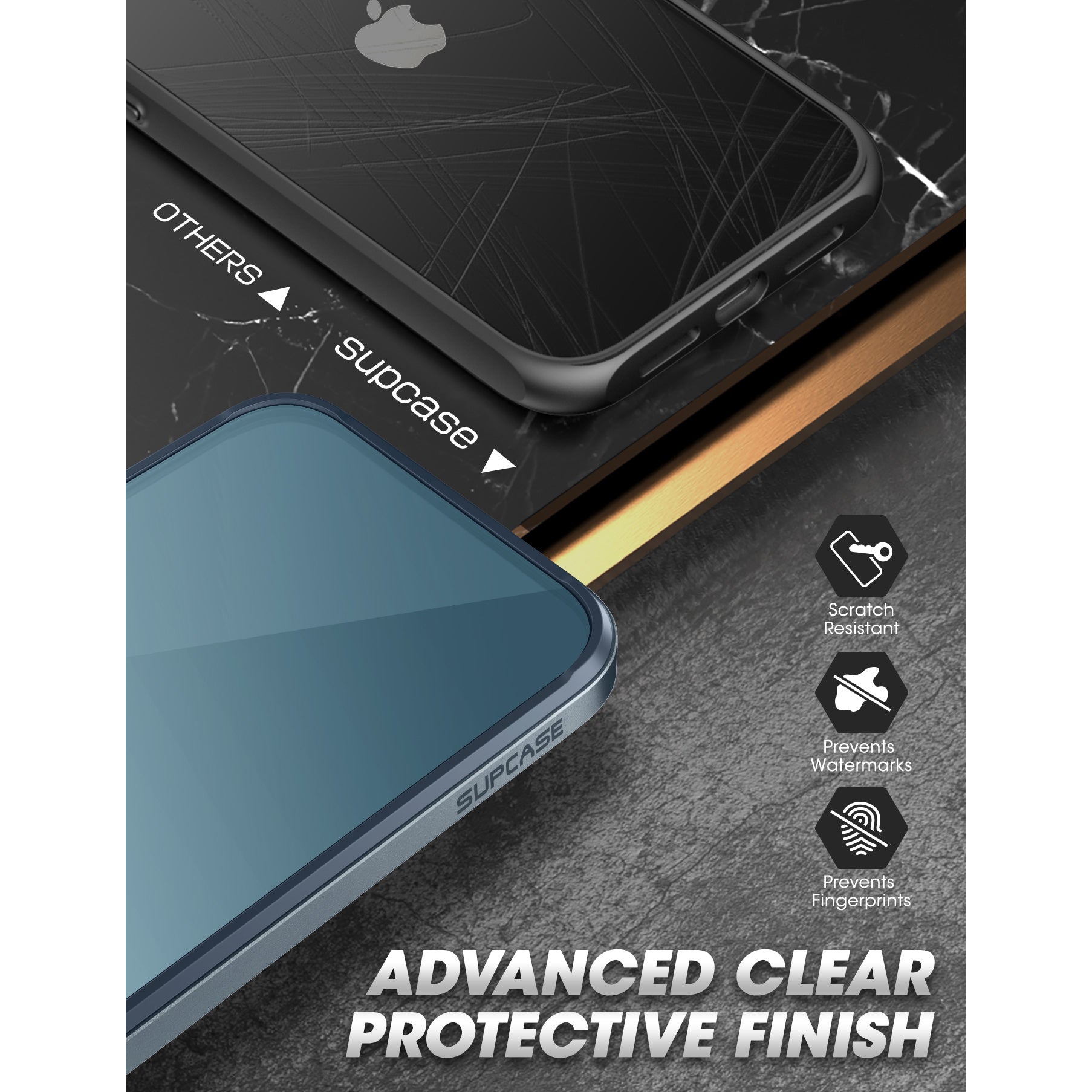 iPhone 13 Pro 6.1 Inch Unicorn Beetle Edge Clear Bumper Case - Shockproof Protective Cover with Raised Bezels (Blue) | Perfect for Outdoor Activities, Work & Everyday Use