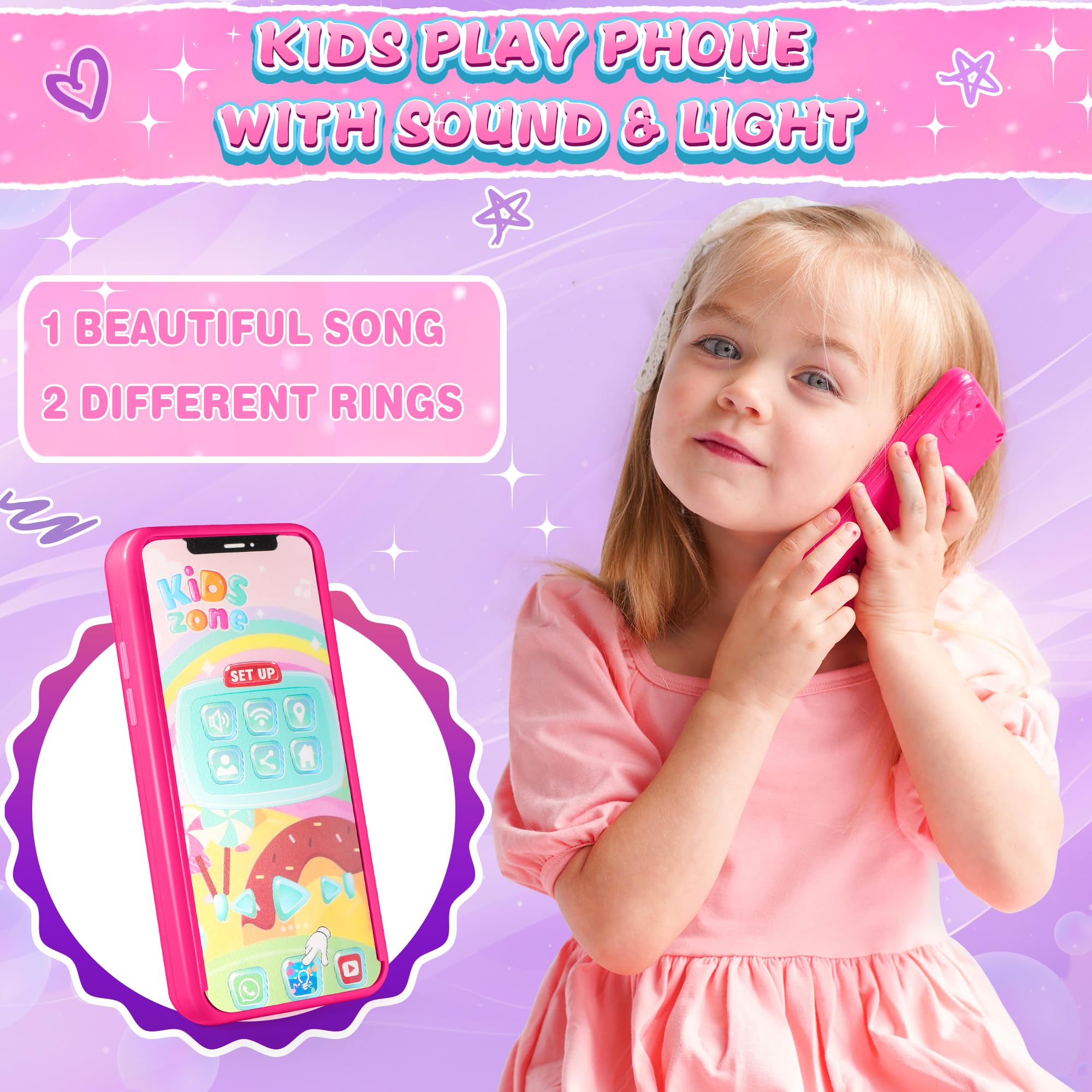 GIFTINBOX Pretend Play Toddler Purse for Girls Age 3-8 - Princess Toy Handbag with Accessories for Kids - Best Birthday Gift for 3 4 5 6 7 8 Year Old Girls - Perfect for Role Play, Dress Up & Tea Party Fun
