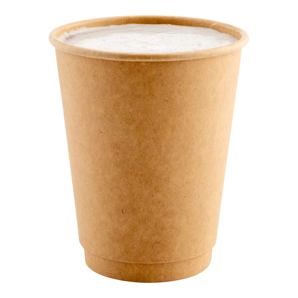 Restaurantware 12oz Disposable Coffee Cups - 500 Pack Double Wall Hot Cups for Coffee, Tea & Hot Chocolate | Kraft Paper Insulated Rippled Design (Lids Sold Separately) - Perfect for Cafes, Offices & Catering Events