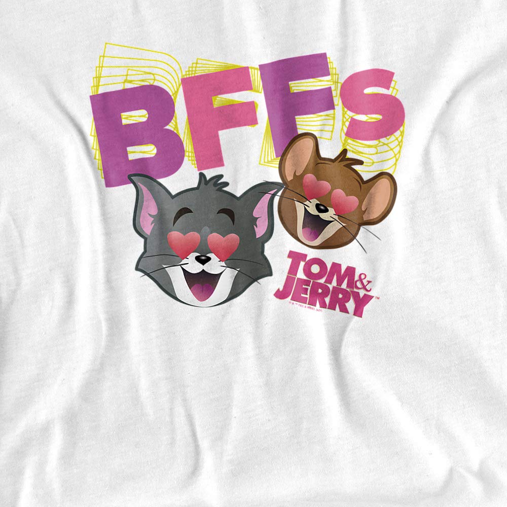 Tom and Jerry Movie Best Friends Forever (BFF) Unisex Adult T-Shirt - White, 4X-Large - Casual Wear, Gift for Fans, Cartoon Lovers, Funny Outfit