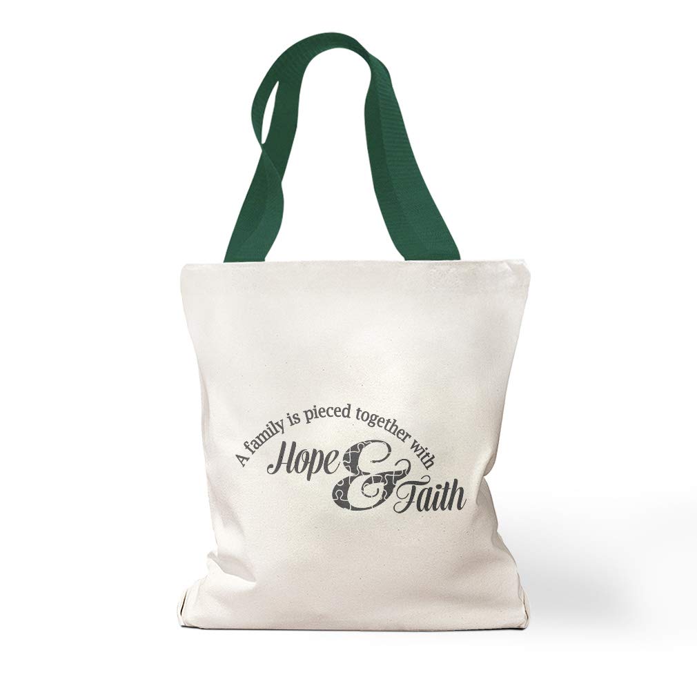 Custom Canvas Tote Bag - Eco-Friendly Reusable Shopping & Beach Bag for Women - Inspirational 'Family Pieced Together with Hope & Faith' Design - Perfect for Groceries, Travel & Daily Use