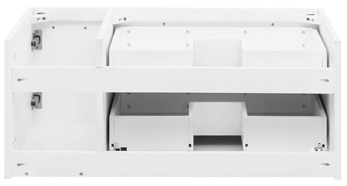 Fresca Lucera 36 Inch White Wall Mounted Vessel Sink Modern Bathroom Vanity - Left Side Cabinet Only (Sink Not Included) | Perfect for Small Bathrooms, Powder Rooms & Contemporary Home Decor