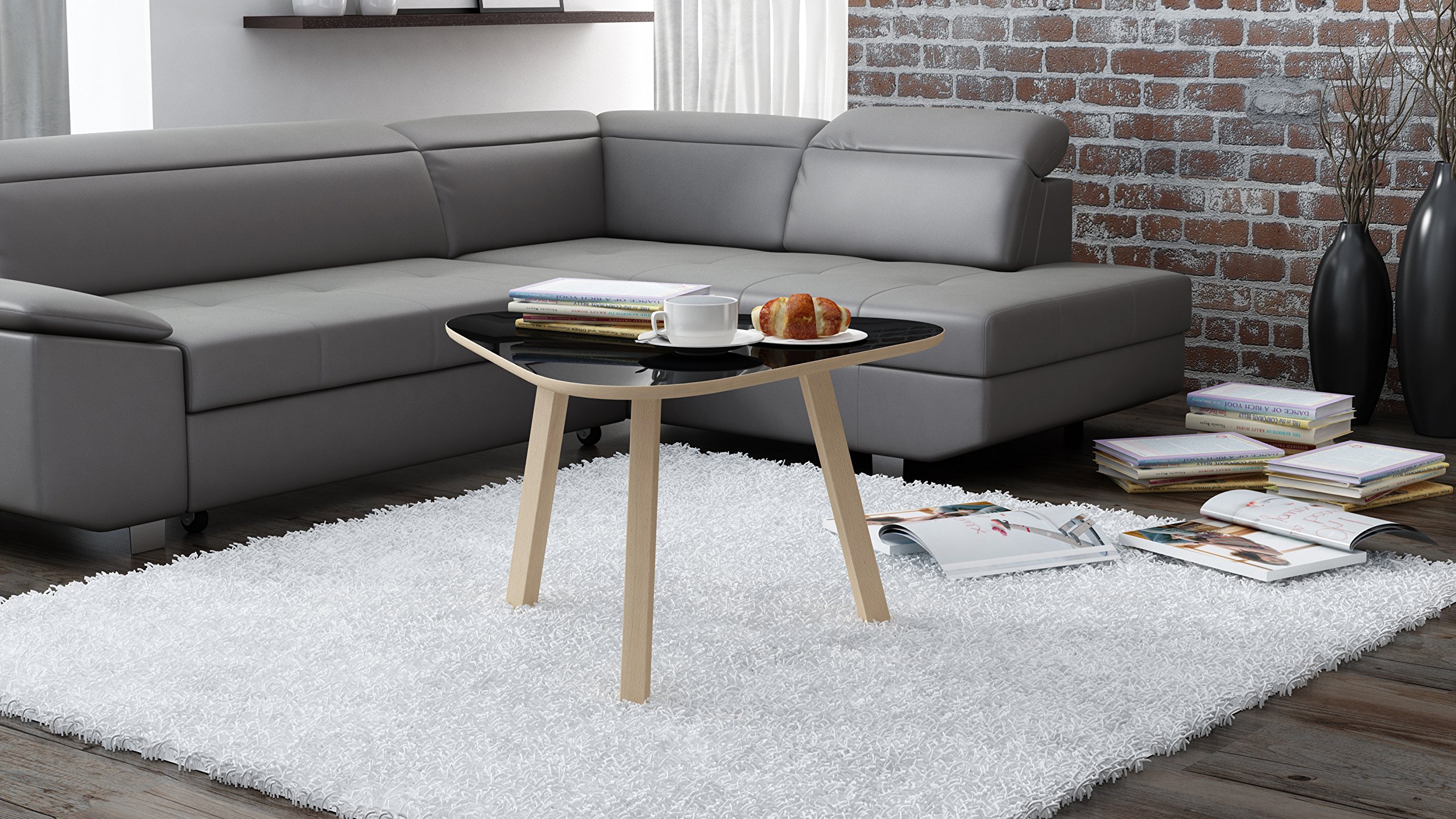 Modern Oslo C1-50 Coffee Table in Black - Stylish Living Room Furniture for Small Spaces, Perfect for Apartments and Home Decor