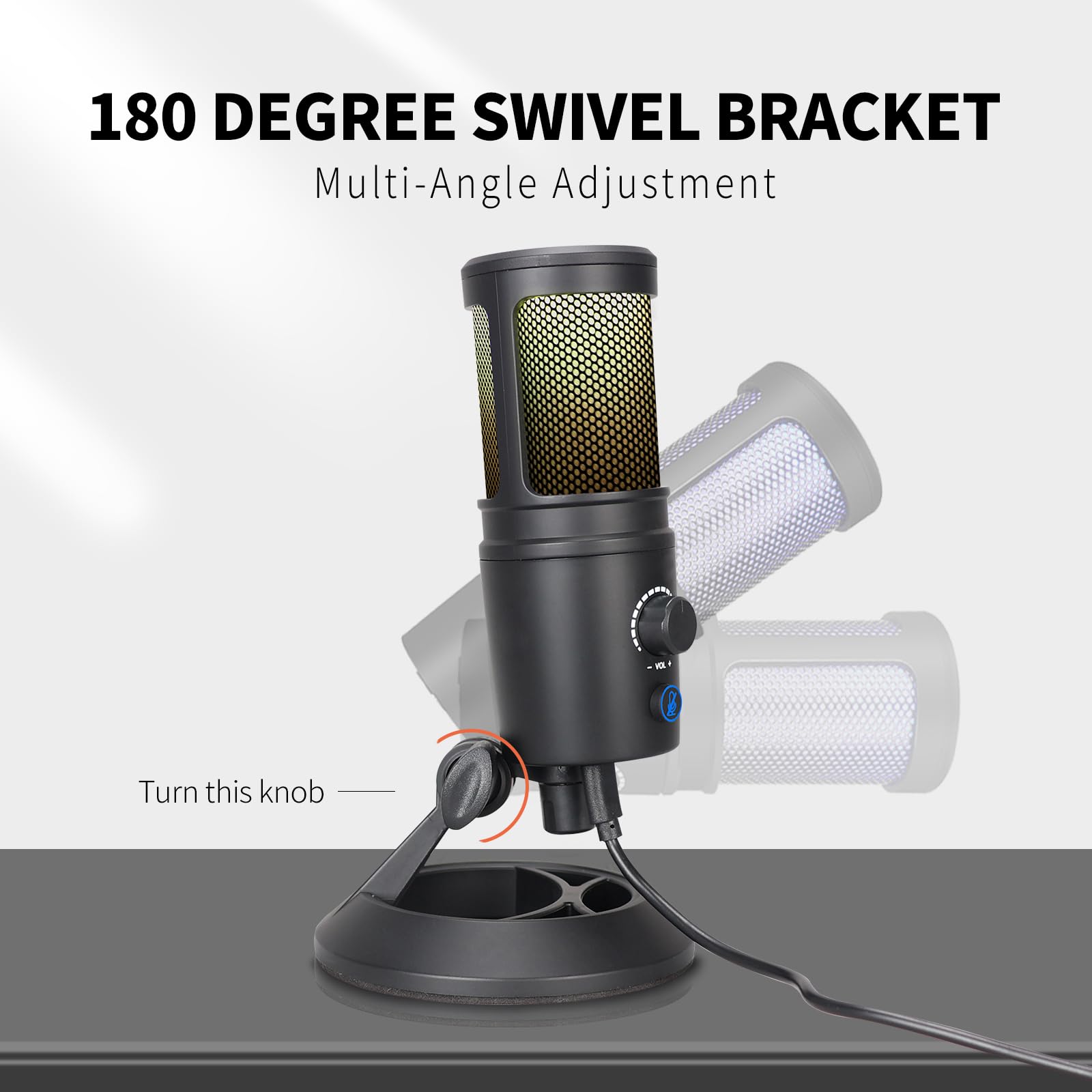 RGB USB Condenser Microphone for Live Streaming, Gaming & Podcasting - Professional Studio Quality Sound with Dynamic Lighting for PC, Mac & Competitive Recording