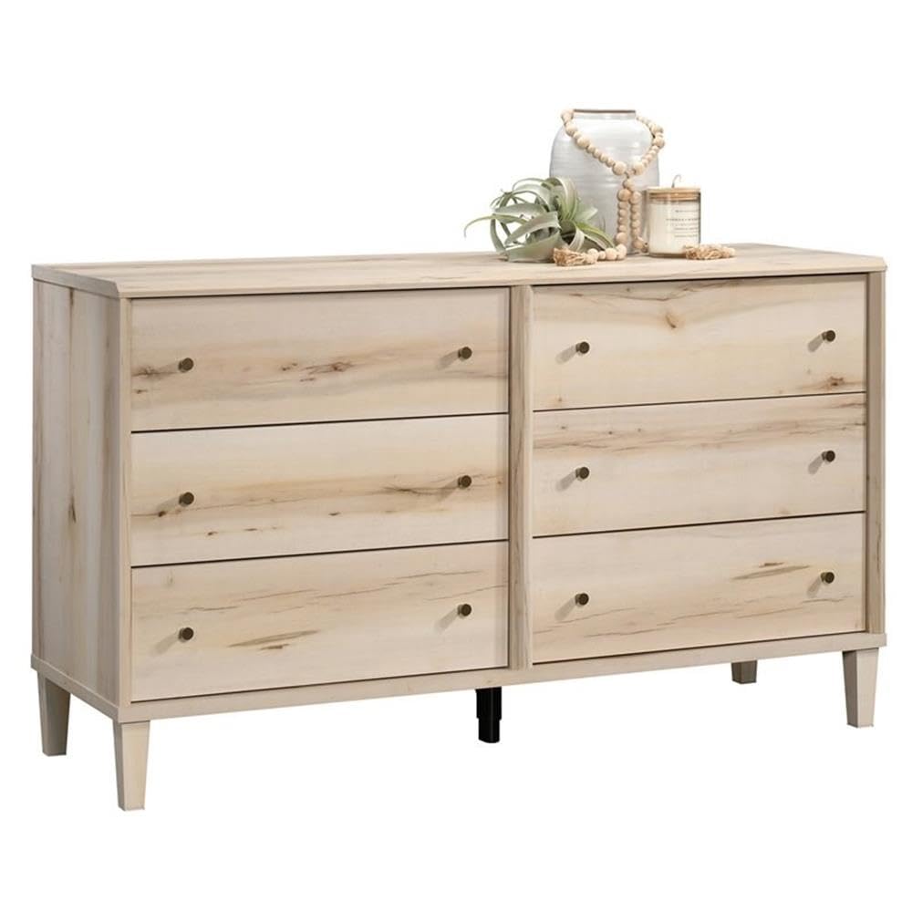 Pemberly Row 6-Drawer Engineered Wood Dresser - Pacific Maple Finish for Bedroom Storage & Organization | Perfect for Master Bedroom, Guest Room or Nursery