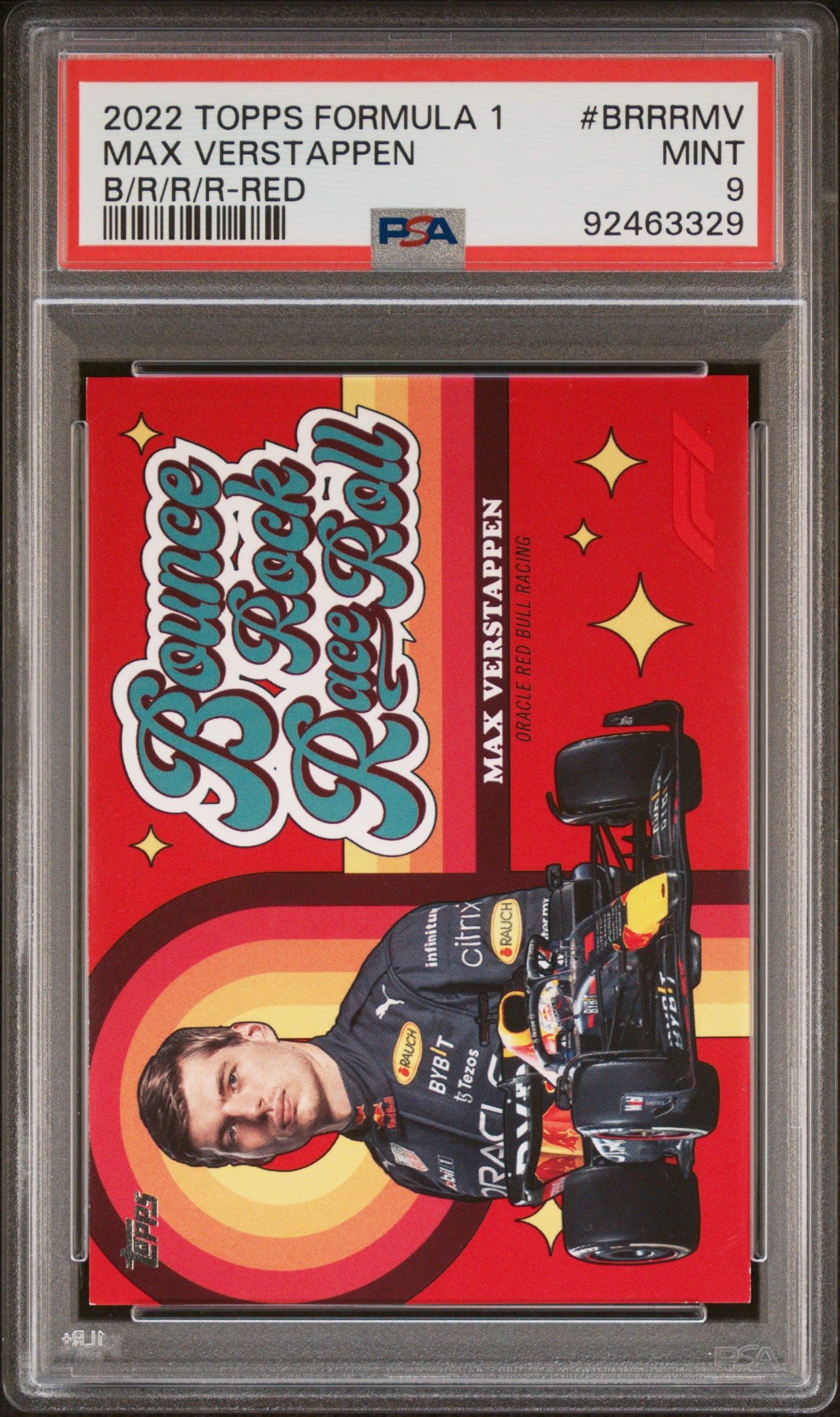 PSA 9 Graded 2022 Topps Formula 1 Max Verstappen #BRRRMV Red Parallel Card - Rare Collectible for F1 Racing Fans & Sports Memorabilia Enthusiasts (Perfect for Display Cases, Trading, and Investment Collections)