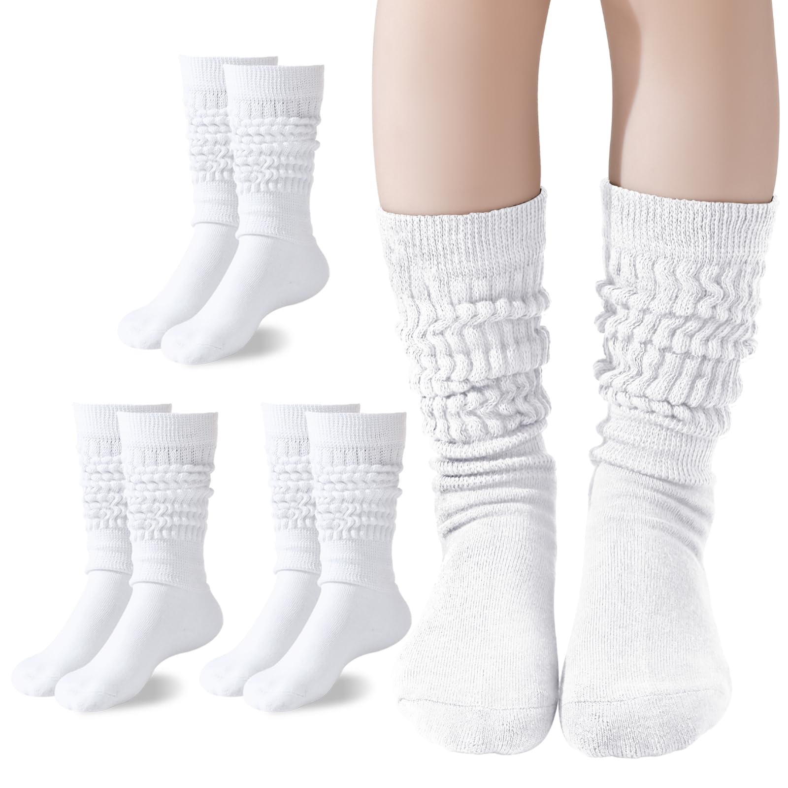 Girls Slouch Socks - Soft Warm Knee High Scrunch Socks for Kids (2-3 Pairs) | Perfect for School, Winter Boots & Casual Outfits