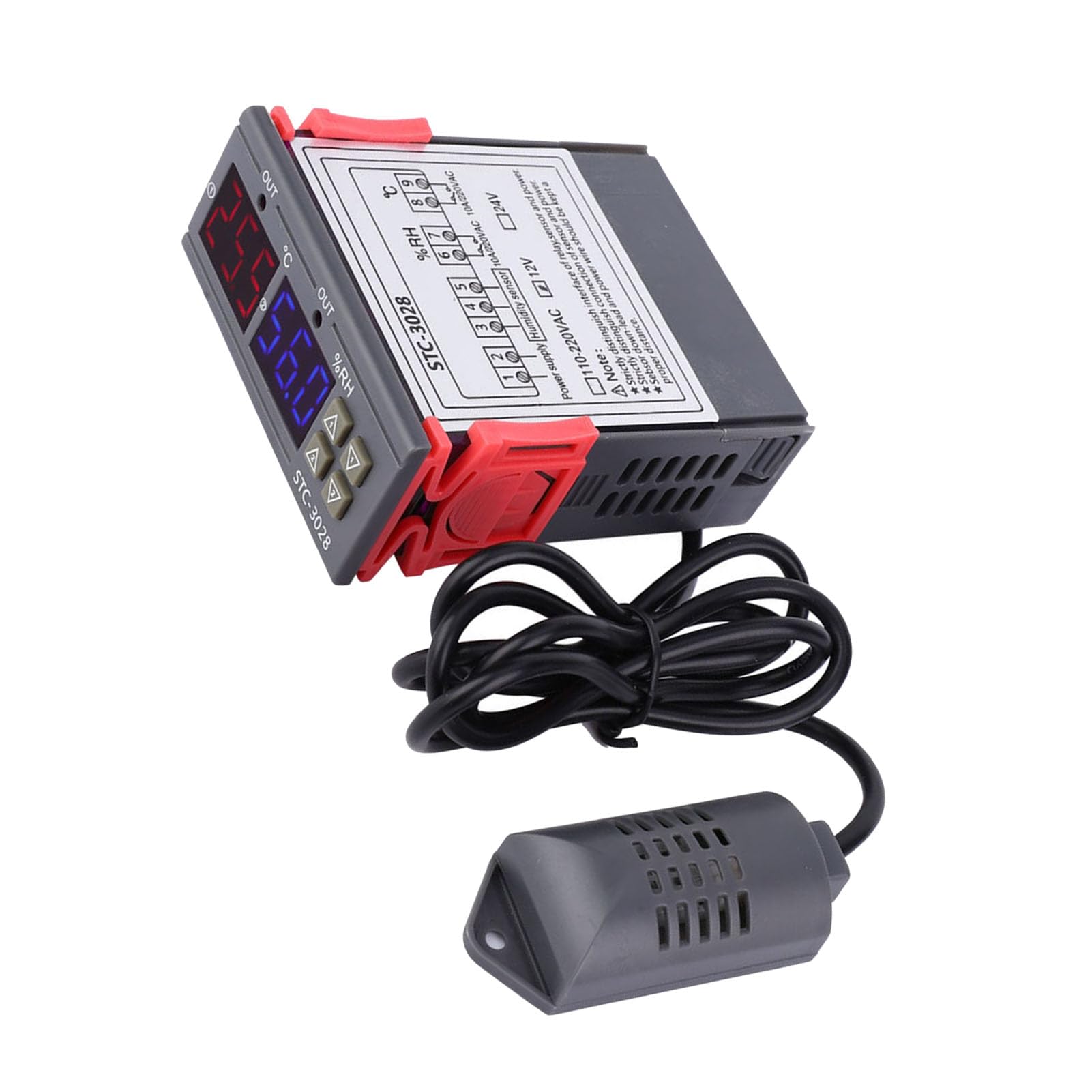 Smart Farm Humidity and Temperature Controller - 12V ABS Plastic Shell with Integrated Sensor for Greenhouse, Poultry, and Livestock Monitoring