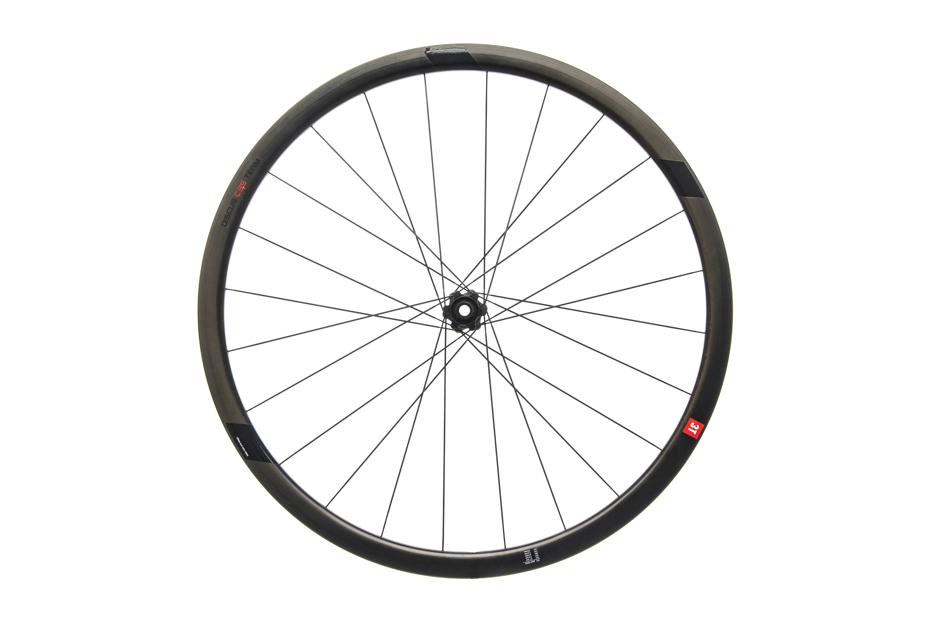 3T Discus C35 Team Carbon Clincher 700c Rear Wheel - Lightweight Carbon Road Bike Wheel for Racing & Training - Perfect for Road Cycling, Triathlons & Endurance Rides