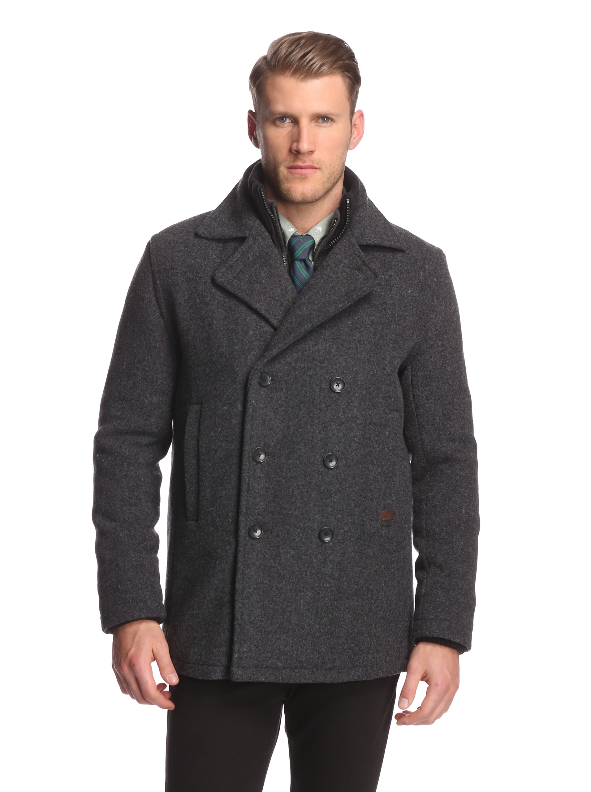 Ben Sherman Men's Peacoat with Funnel-Neck Bib - Stylish Winter Coat for Casual & Formal Wear | Perfect for Office, Dating & Outdoor Activities