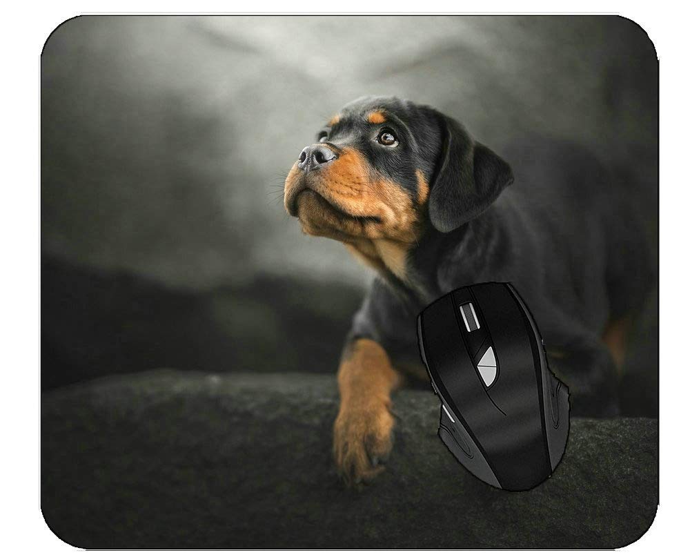 Cute Rottweiler Puppy Printed Mouse Pad for Computers - Non-Slip Gaming & Office Desk Accessories - Perfect for Pet Lovers & Home Office Setup