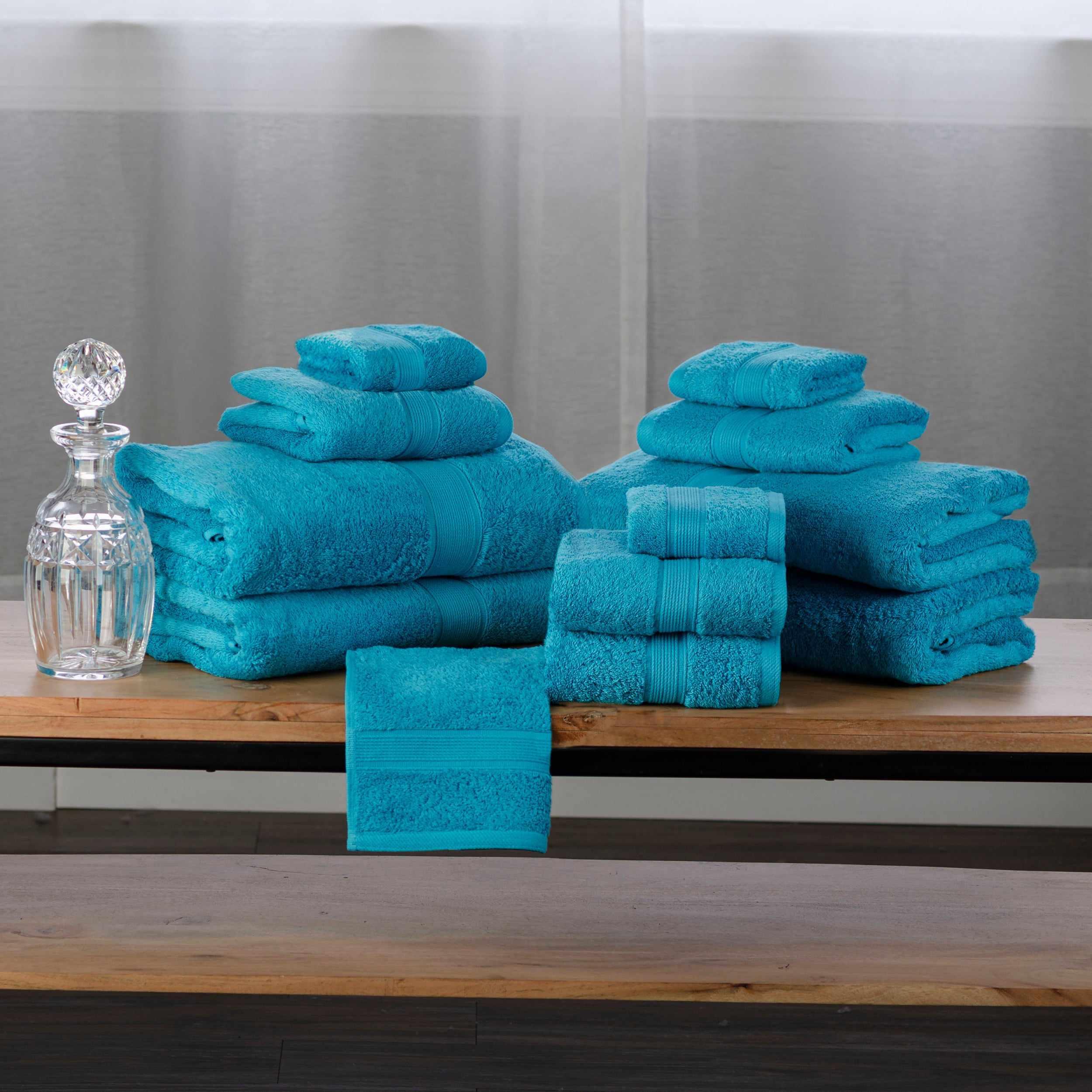 Premium Organic Cotton Plush Towel Set - 12 Piece Bath Towel Collection for Spa, Gym & Luxury Home Use - Soft & Absorbent Eco-Friendly Bathroom Essentials