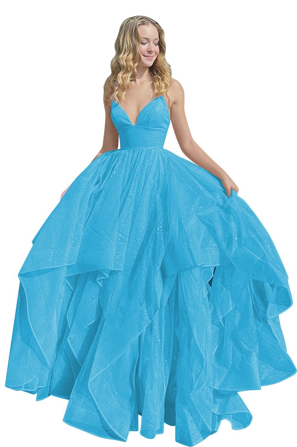 Sparkly Tulle Ball Gown for Women - Elegant Quinceanera & Prom Dresses with Shimmering Details | Perfect for Sweet 16, Formal Dances & Special Occasions