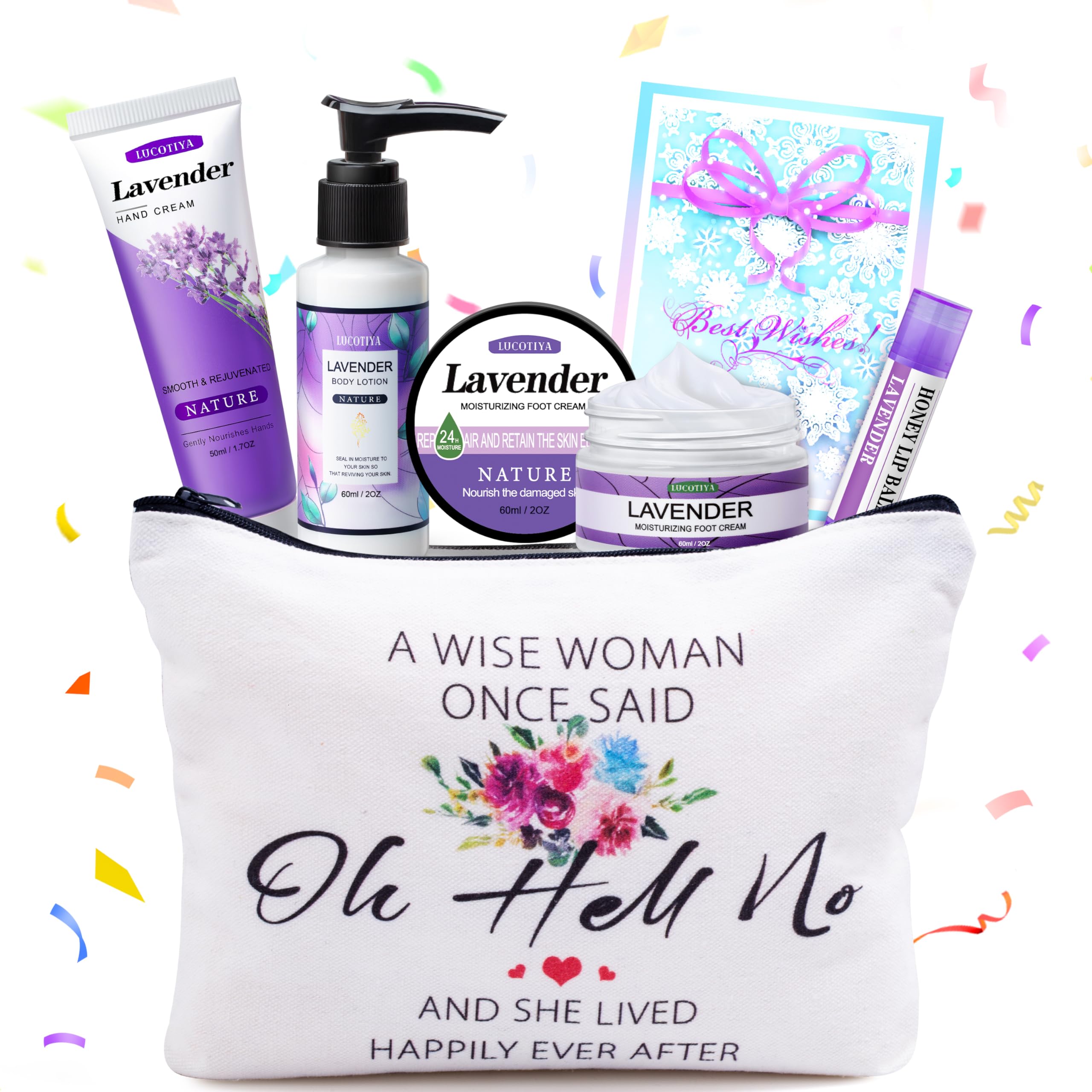 Best Travel Size Toiletries Kit for Women - Lavender Scented Self Care Gifts Set for Her, Perfect Birthday/Christmas Present for Best Friend, Sister, Mom, Teacher or Grandma - Ideal for Spa Days, Vacation Trips and Relaxation Gifts