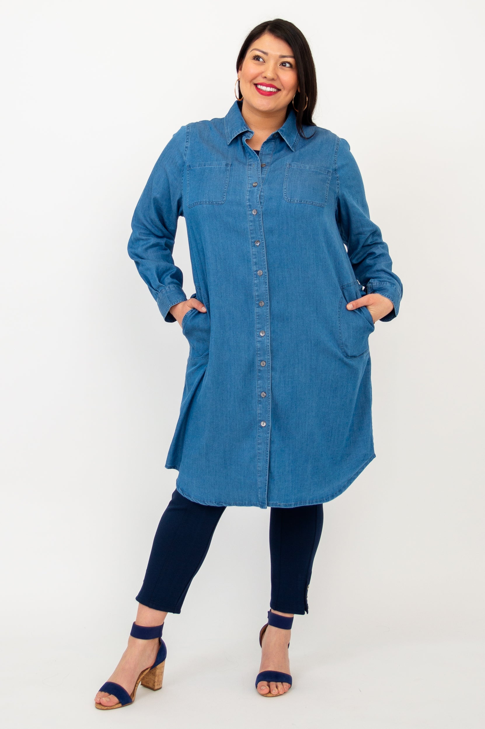 Anka Duster Jacket - Soft Tencel Denim Coat for Women | Lightweight Layering Piece for Spring & Fall Fashion
