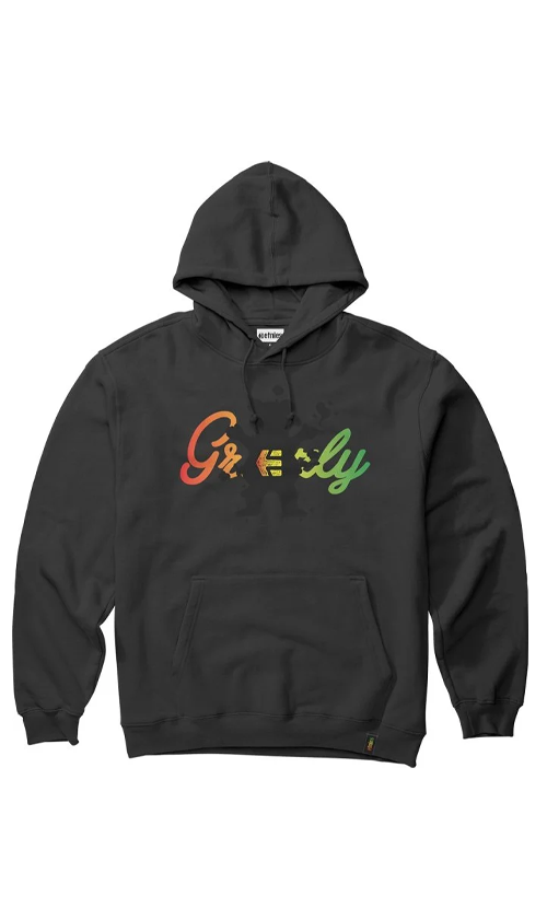 Etnies x Grizzly Men's Hoodie - Black Pullover Sweatshirt for Skateboarding & Streetwear Fashion
