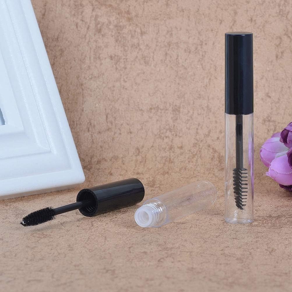 MAYCREATE® 10ml Empty Plastic Mascara Tube with Wand - Eyelash Cream Container for Castor Oil, Includes Brush Kit & Funnels - Perfect for DIY Mascara, Eyeliner & Beauty Products (Great for Travel & Home Use)