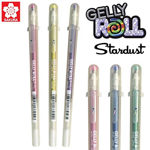 SAKURA Gelly Roll Stardust Gel Ink Pen Set - 12 Bold Sparkling Glitter Pens (Limited Edition, Made in Japan) for Journaling, Scrapbooking & Art Projects