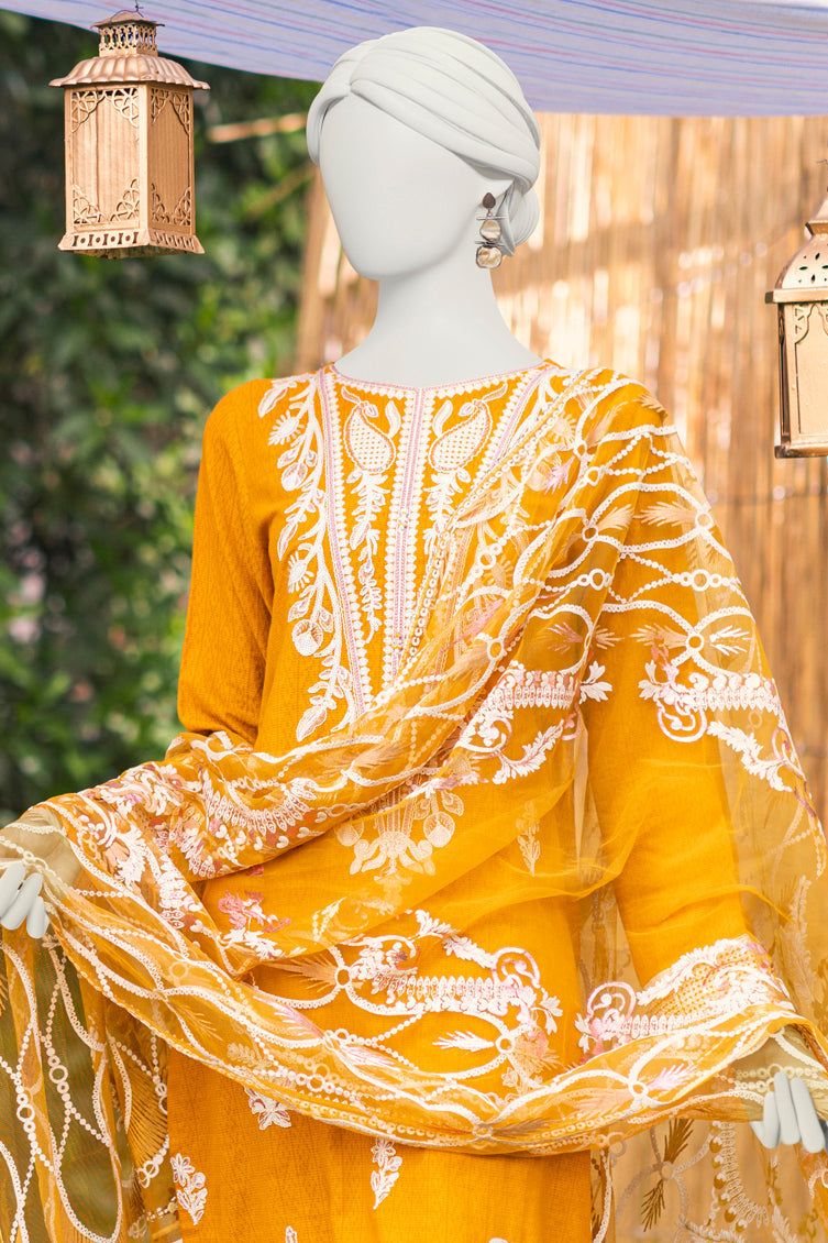 Premium Cotton Dobby Mustard 3-Piece Suit for Men | J. Junaid Jamshed | Formal Business Attire & Wedding Occasions