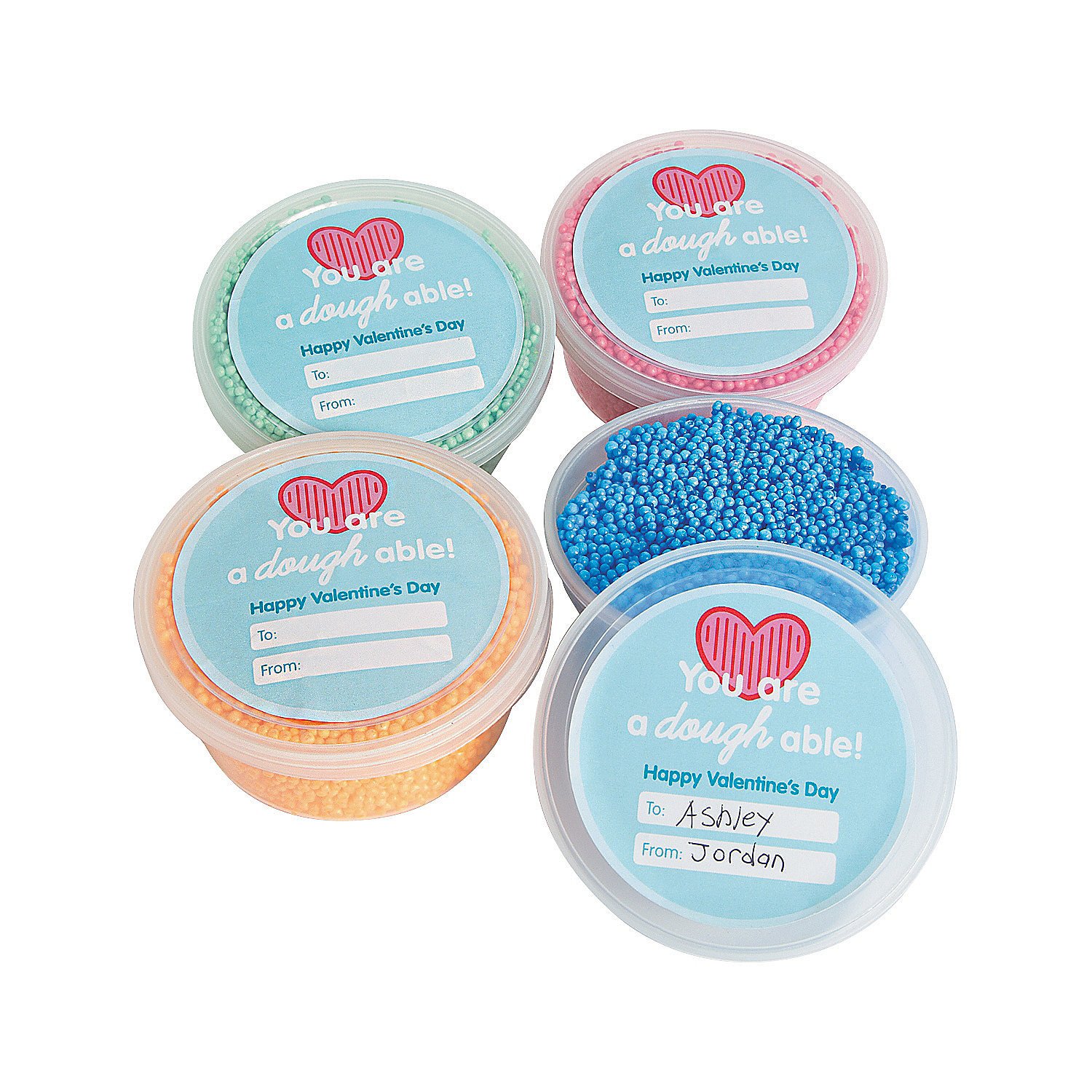 Valentine's Day Dough Exchange Kit - Set of 12 Play Dough Gifts for Classroom Party, Kids Valentine's Day Activities & School Celebrations