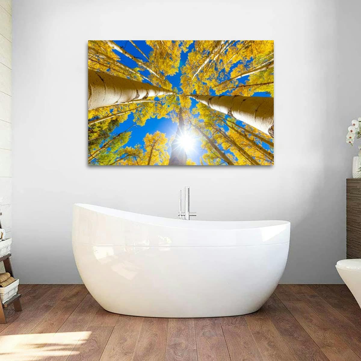 Autumn Canvas Wall Art - Fall Foliage Paintings for Bedroom, Living Room & Office Decor | Nature-Inspired Home Wall Decor for Above Bed, Bathroom & Workspace