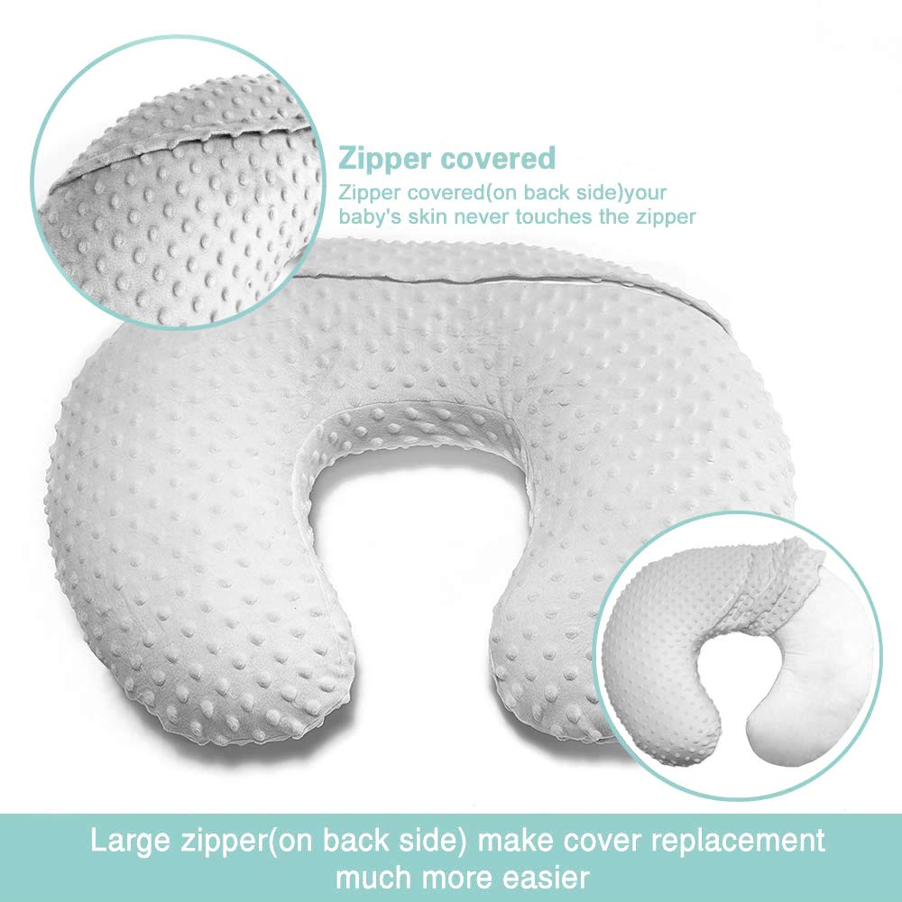 Owlowla Nursing Cover & Breastfeeding Pillow Slipcover - Soft Blush Pink Baby Nursing Pillow Cover for Boys & Girls - Perfect for Breastfeeding, Pumping, and Comfortable Baby Bonding at Home or On-the-Go