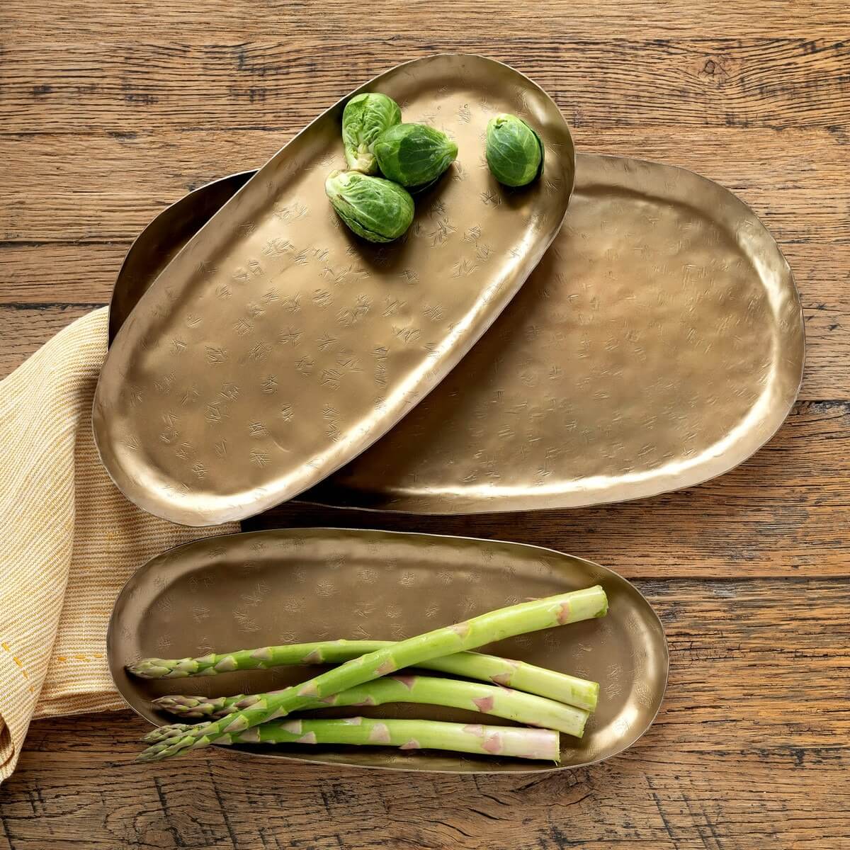 Antique Gold Iron Tray Set - Vintage Serving Tray with Handles for Tea, Coffee, and Desserts - Perfect for Home Decor, Parties, and Gift Giving
