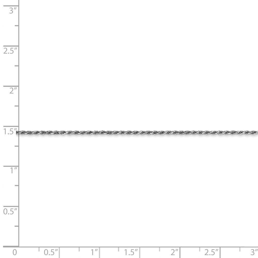 14K White Gold Diamond Cut Rope Chain Anklet or Bracelet - 1.15mm Thin Black Bow Jewelry for Women, Elegant Ankle Bracelet & Wrist Jewelry Gift for Her - Perfect for Weddings, Parties & Everyday Wear
