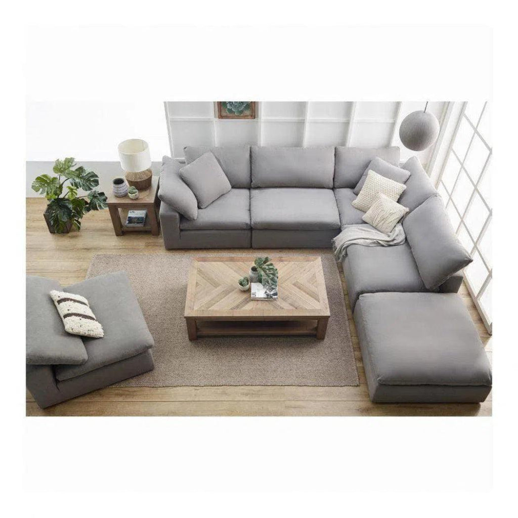 4-Piece Stain-Resistant Grey Modular Lounge Set - Modern Sectional Sofa for Living Room, Home Theater & Office - Easy to Clean & Durable Fabric