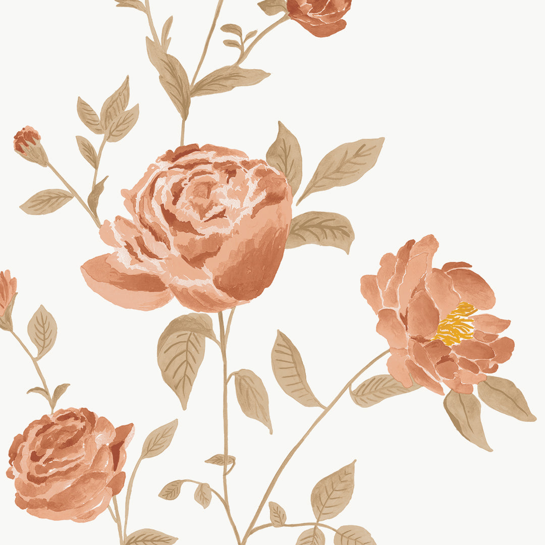 Rambling Rose Peel and Stick Wallpaper - Self-Adhesive Floral Wall Decor by She She - Perfect for Bedroom, Nursery & Home Renovation