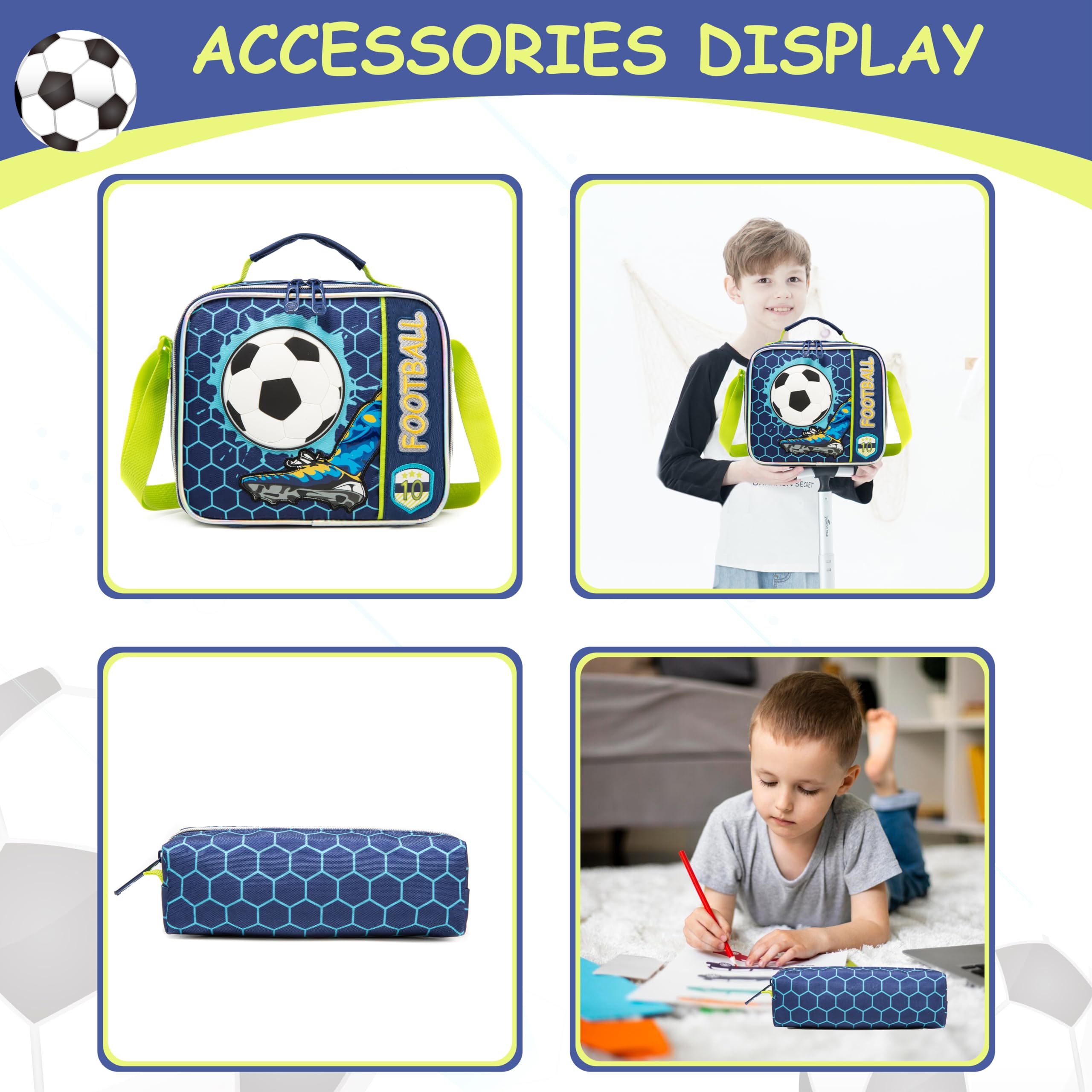 Rolling Backpack with Wheels for Kids - Durable School Backpack for Boys & Elementary Students, Includes Lunch Bag & Pencil Case - Perfect for School, Travel & Daily Use