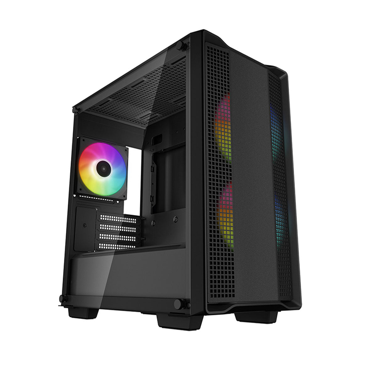 Deepcool CC360 ARGB Mid Tower PC Case - High Airflow Tempered Glass Gaming Computer Case with 4 Pre-Installed RGB Fans for Custom Builds, Home Office & Gaming Setup